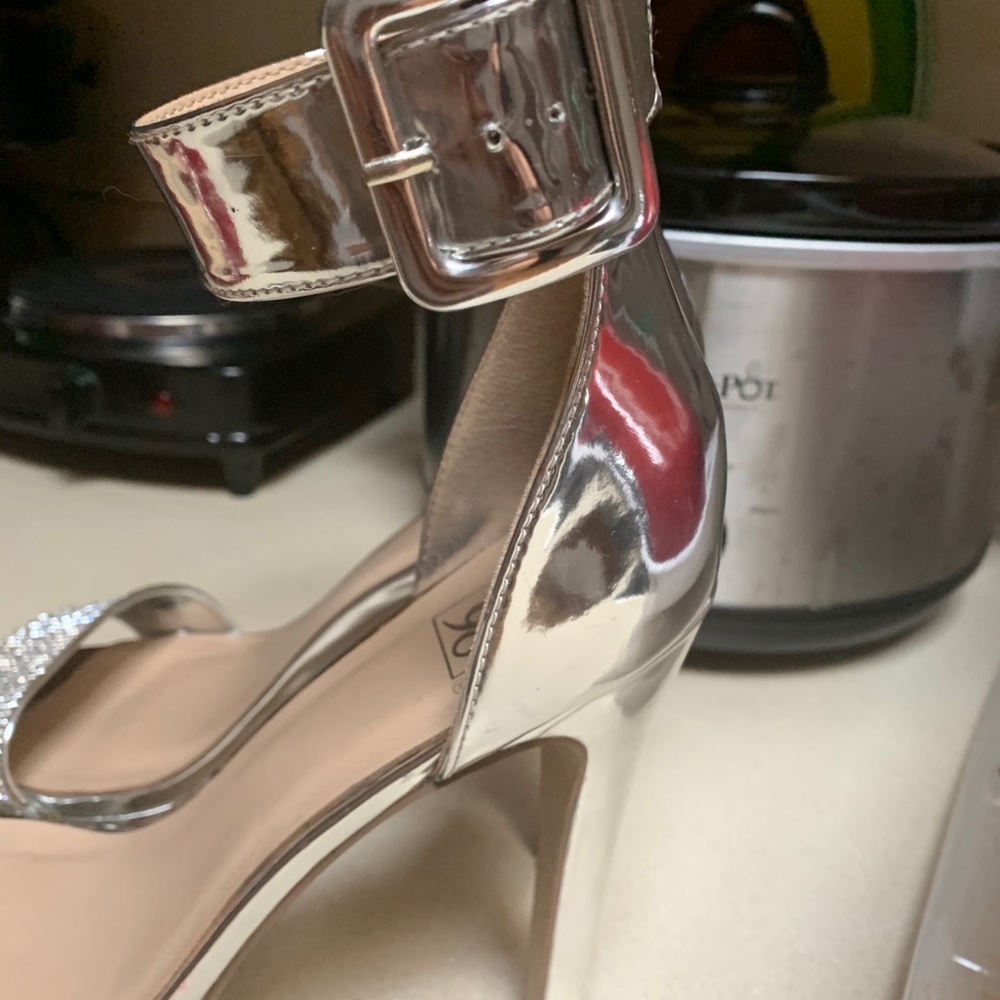 Silver high heels